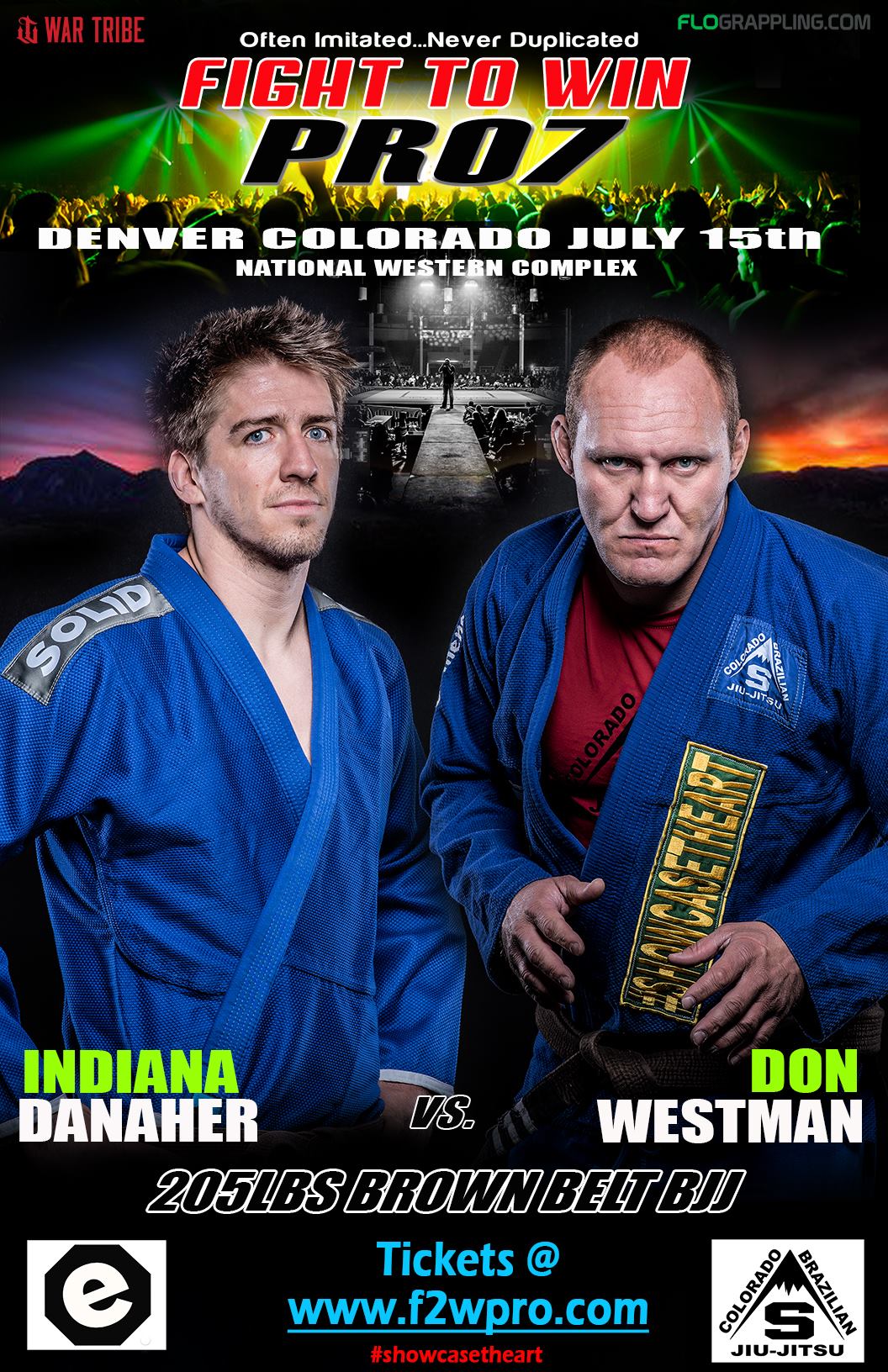 Fight To Win Pro 7 - Fight Poster - BJJ Brown Belt Indiana Danaher v BJJ Brown Belt Don Westman - 07-15-2016