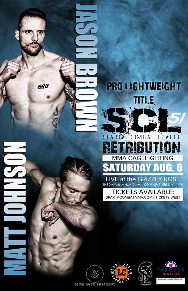 08-06-2016 - Matt Johnson v Jason Brown - SCL 155lbs Pro Title Fight - Poster