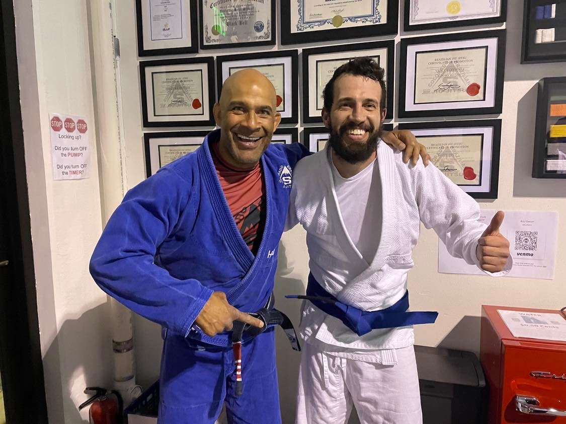 STRIPES – KEVIN AGUILAR EARNS FIRST STRIPE ON HIS BJJ BLUE BELT! BRILLIANT!